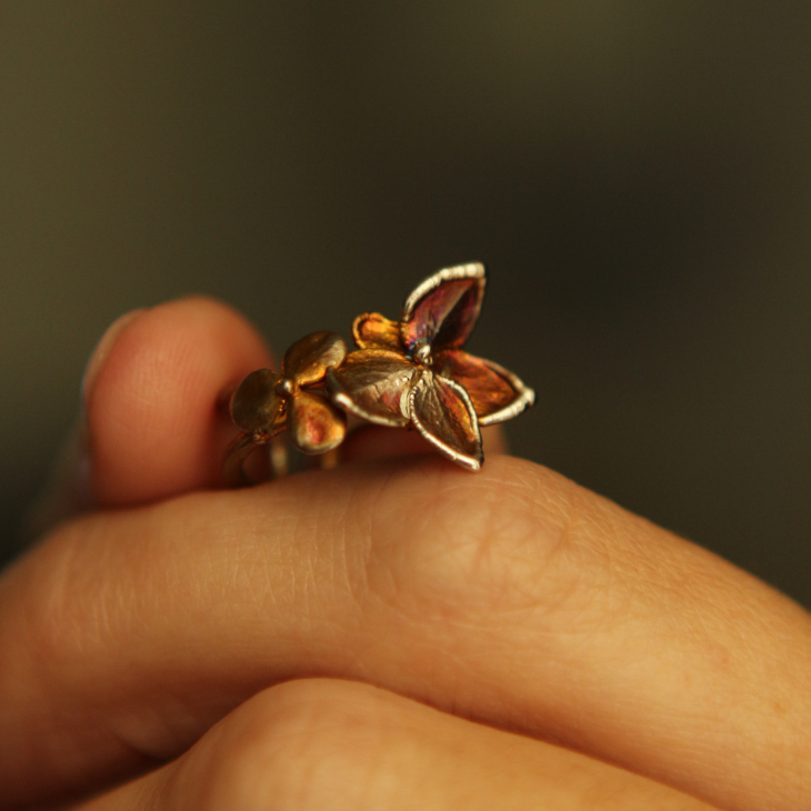 Cuff in silver, Hydrangea, фото 2